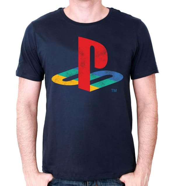 Playstation-logotyp marinblå T-shirt S