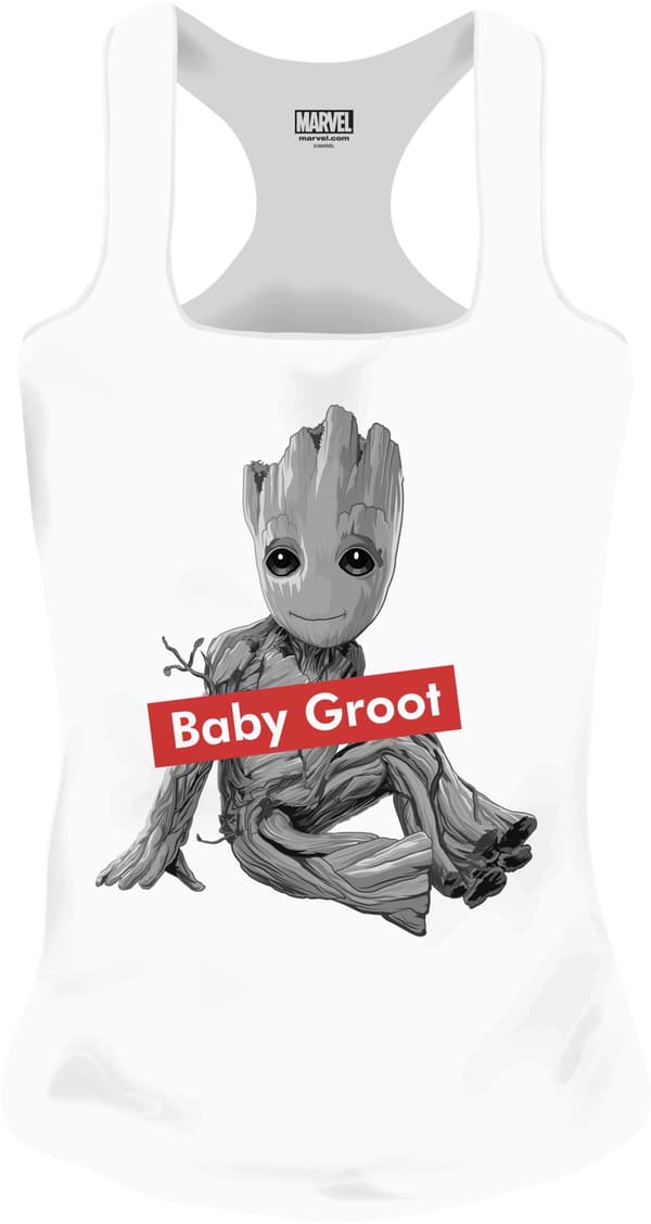 Marvel - Baby Groot - Linne för kvinnor, vitt, L