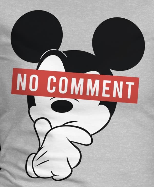Disney - Mickey No Comment Grå T-shirt för dam XL