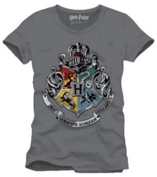 Harry Potter - Hogwarts 4 hus - antracitfärgad t-shirt - XL
