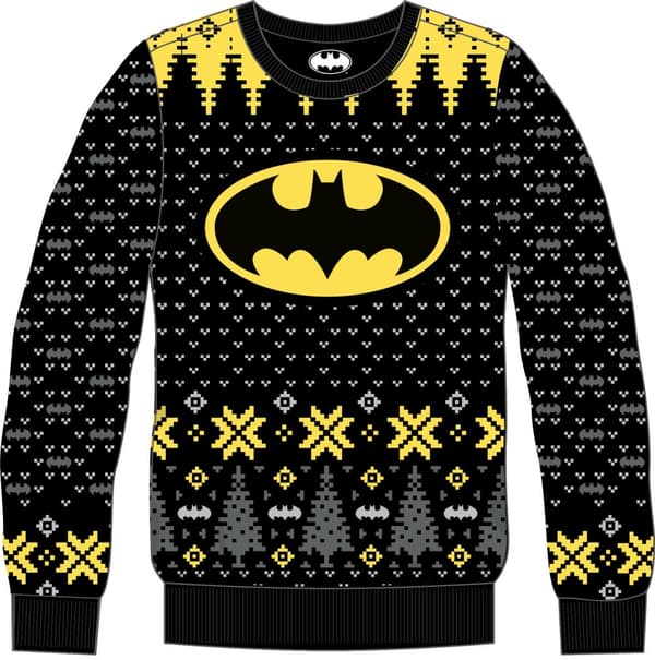 DC Comics - Svart och gul jultröja med Batman-logotyp XL