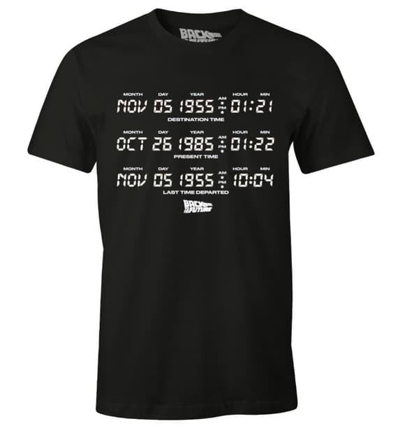 Tillbaka till framtiden - Svart "Destination Time"-t-shirt för män - M