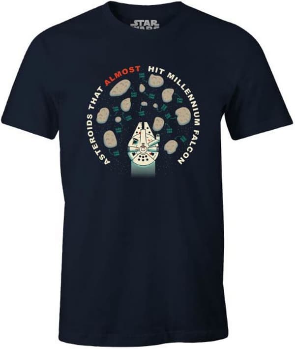 Star Wars - Marinblå t-shirt för herrar - Asteroider som nästan träffade milleniumfalken - M