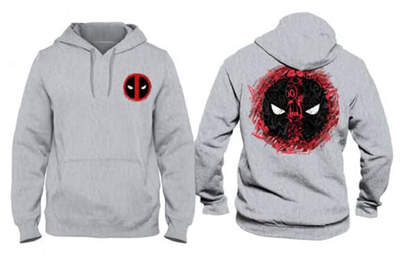 Marvel - Grå huvtröja med Deadpool-logga för män - M