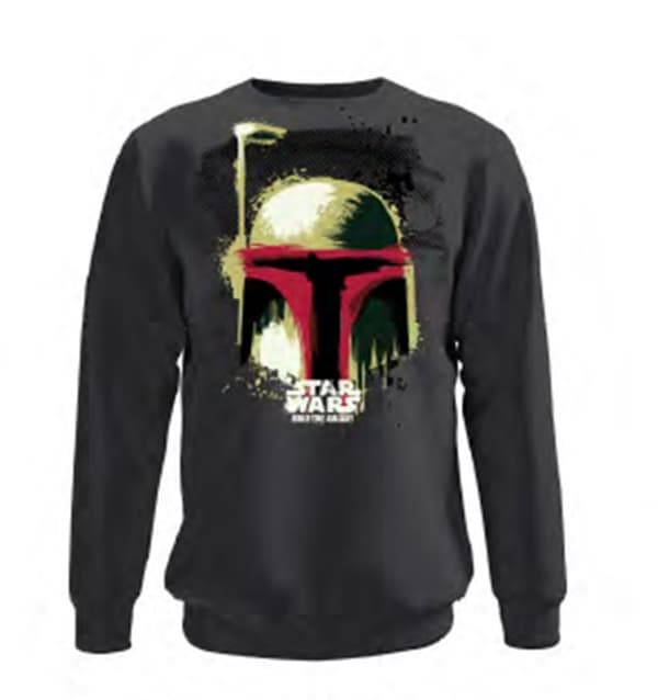 Star Wars - Boba Fetts hjälm - Antracitfärgad rundhalsad tröja för män - M