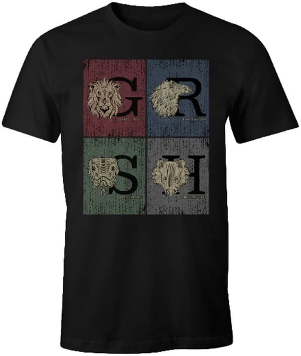 Harry Potter - Svart Hogwarts Grunge T-shirt - M