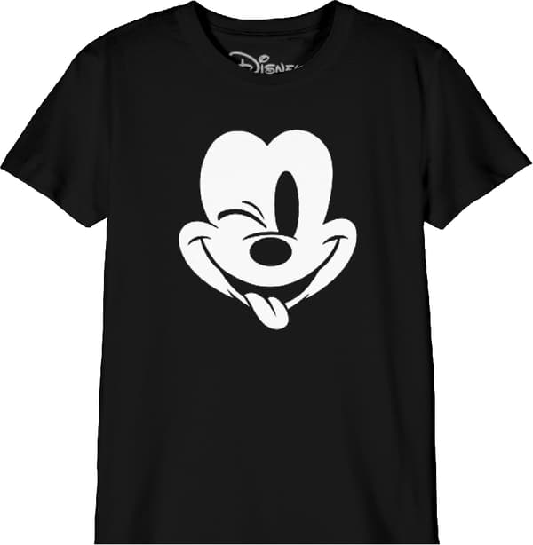 Disney - Svart t-shirt med Musse Pigg som blinkar - 8 år