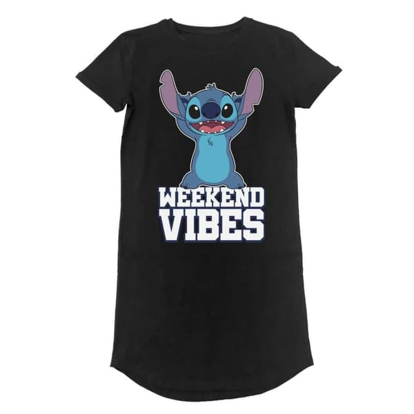 Disney - Lilo And Stitch Weekend Vibes Svart T-shirtklänning - XL