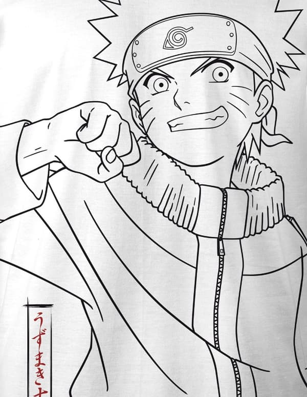 Naruto - Vit T-shirt "Japansk konst" - M