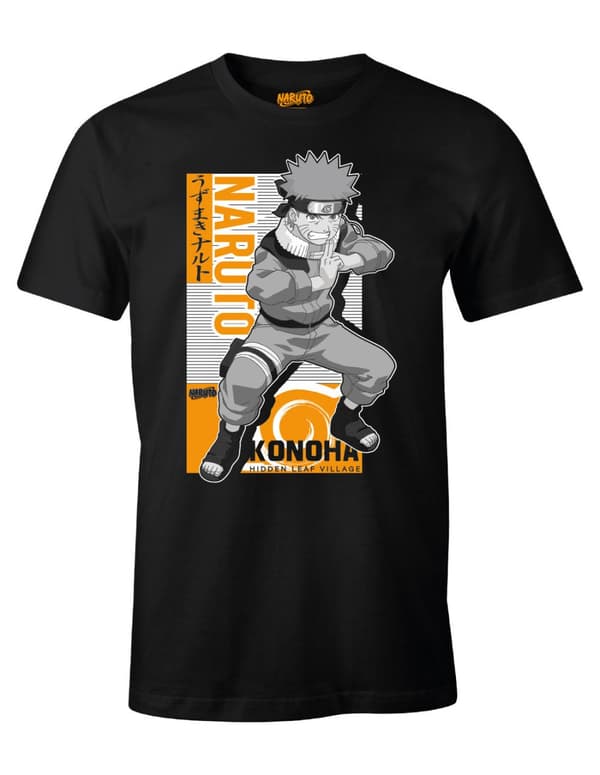 Naruto - Svart T-shirt med flera kloningar - L