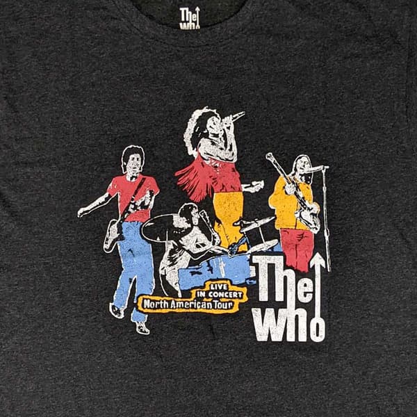 The Who T Shirt Bootleg Band Logo Official Unisex Charcoal Grey