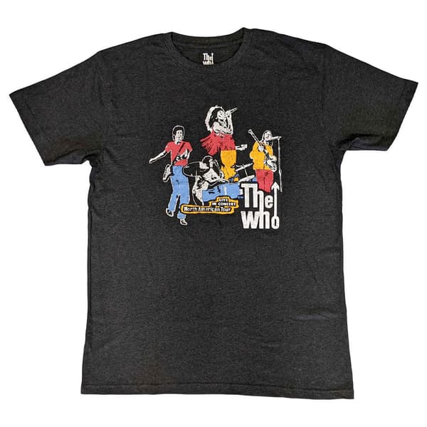The Who T Shirt Bootleg Band Logo Official Unisex Charcoal Grey