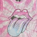 Miniatyrbild 4 av 4: The Rolling Stones Mesh Crop Top T Shirt Pink Gradient Tongue Official Womens