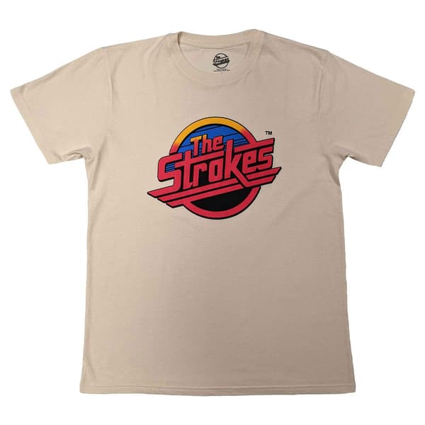 The Strokes T Shirt Red Band Logo Official Unisex Natural