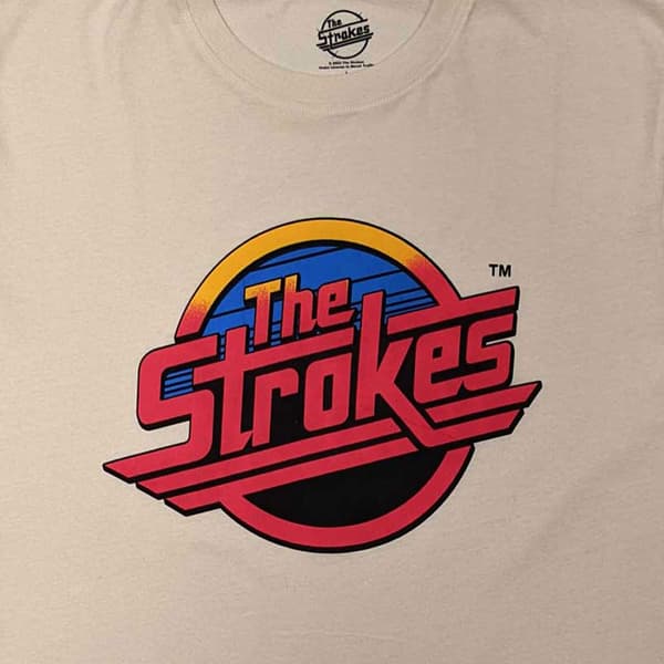 The Strokes T Shirt Red Band Logo Official Unisex Natural