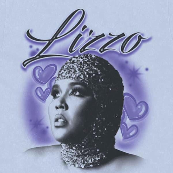 Lizzo T Shirt Special Hearts Airbrush Logo Official Unisex Blue