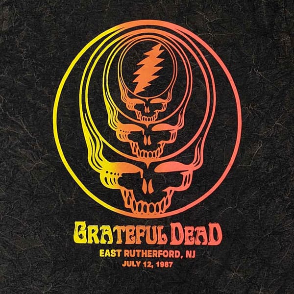 Grateful Dead T Shirt Concentric Skulls Official Unisex Dye Wash Black
