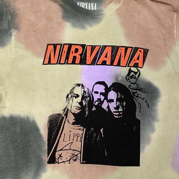 Nirvana T Shirt Flipper Band Logo Official Dip Dye Unisex