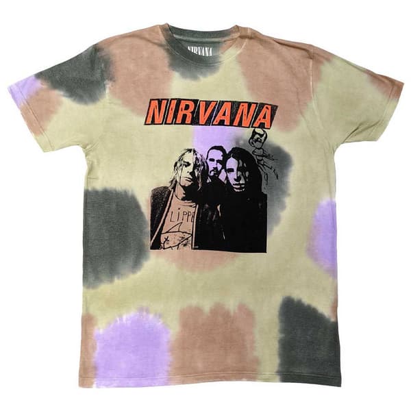 Nirvana T Shirt Flipper Band Logo Official Dip Dye Unisex