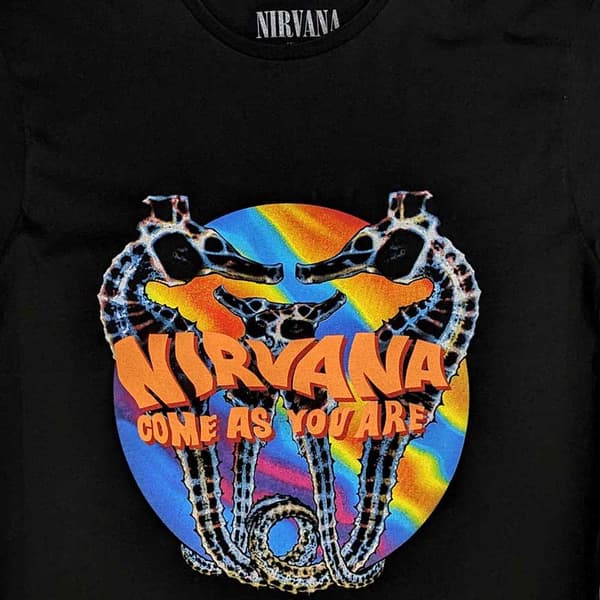 Nirvana T Shirt Come As You Are Band Logo Official Unisex Black