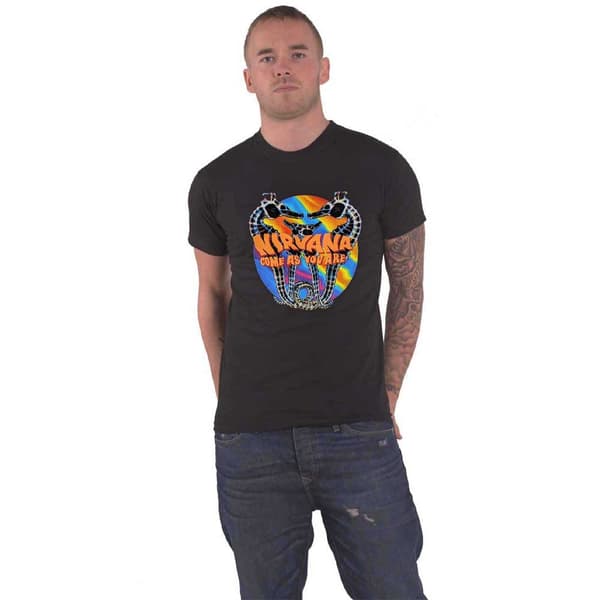 Nirvana T Shirt Come As You Are Band Logo Official Unisex Black