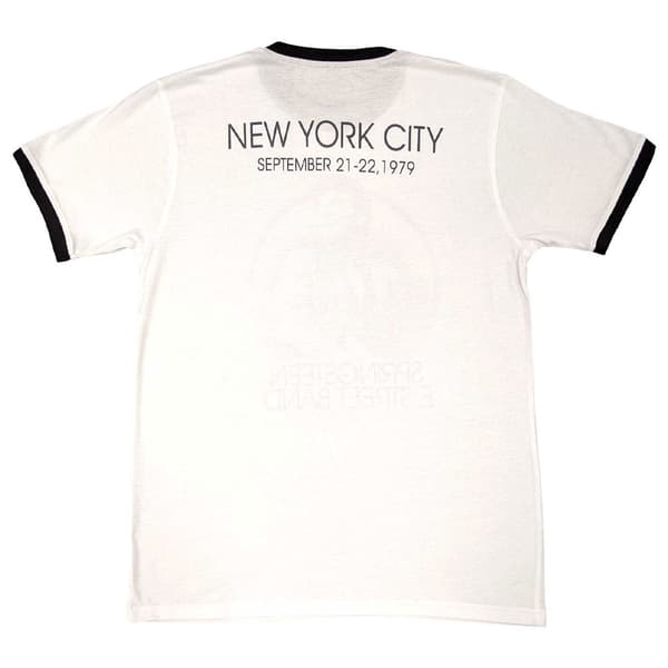 Bruce Springsteen Ringer T Shirt NYC Logo Official Unisex White