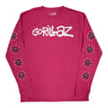 Miniatyrbild 4 av 4: Gorillaz T Shirt Repeat Pazuzu Band Logo Official Unisex Pink Long Sleeve