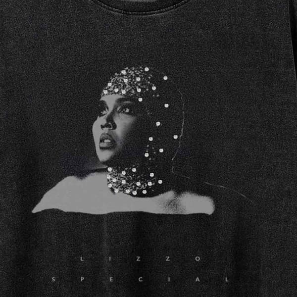 Lizzo T Shirt Special Black and White Photo Official Unisex Black Dye Wash