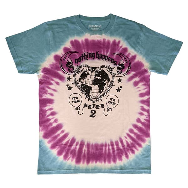 Ed Sheeran T Shirt Nothing Happens Official Unisex Dye Wash Blue