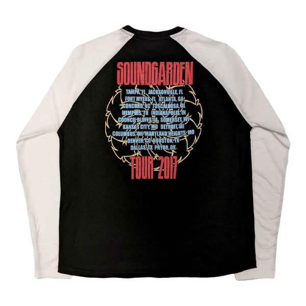 Soundgarden T Shirt Tour 2017 Official Unisex Black Raglan Long Sleeve