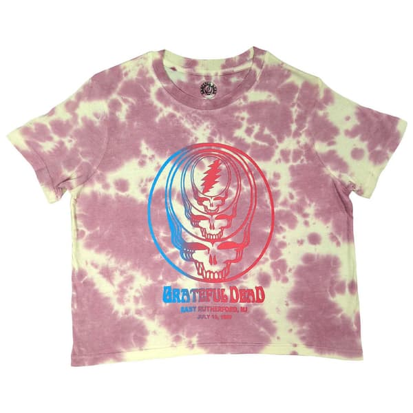 Grateful Dead Crop Top T Shirt Concentric Skulls Band Logo Official Womens