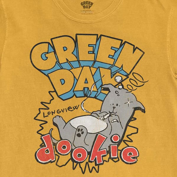 Green Day T Shirt Dookie Longview Band Logo Official Unisex Orange