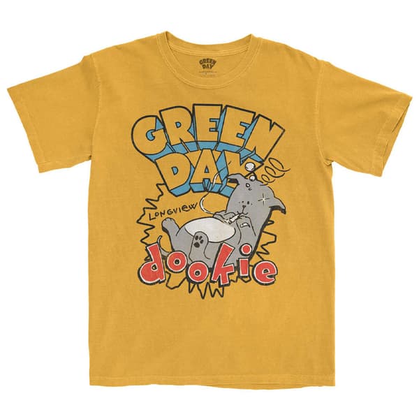 Green Day T Shirt Dookie Longview Band Logo Official Unisex Orange