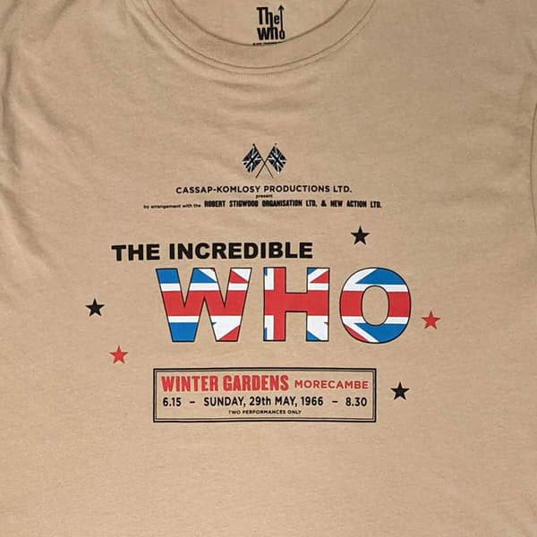 The Who T Shirt The Incredible Band Logo Official Unisex Sand