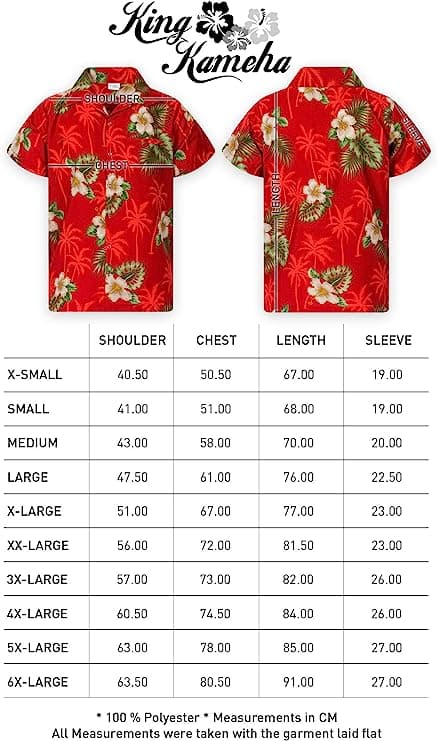 Hawaiiskjorta Röd XL KING KAMEHA