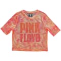 Miniatyrbild 1 av 4: Pink Floyd Mesh Crop Top T Shirt Stacked Band Logo Official Womens Pink