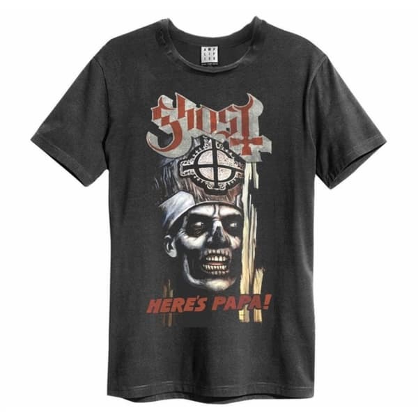 Ghost: Here's Papa Amplified Large Vintage Charcoal T Shirt