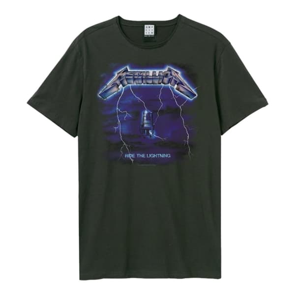 Metallica: Ride The Lightning Amplified Small Vintage Charcoal T Shirt