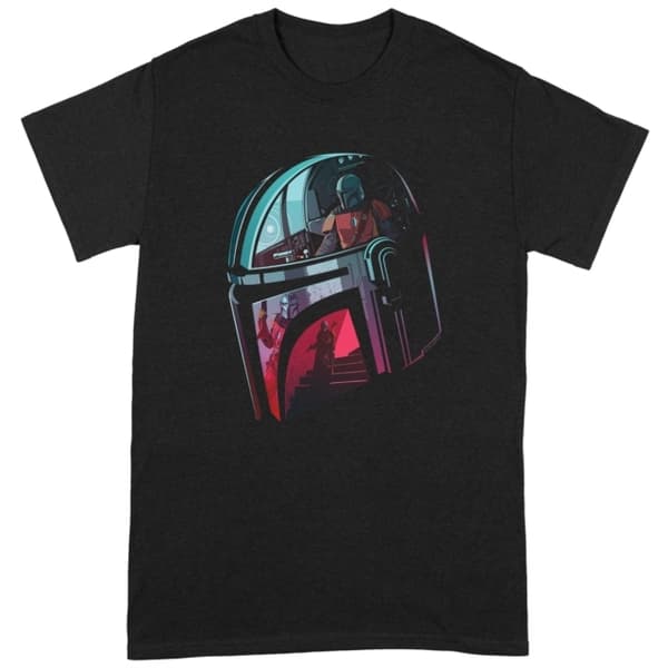 Star Wars: Mandalore Helmet Reflection Medium Black T-Shirt