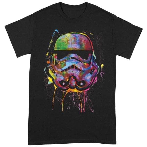 Star Wars: Paint Splats Helmet Small Black T-Shirt