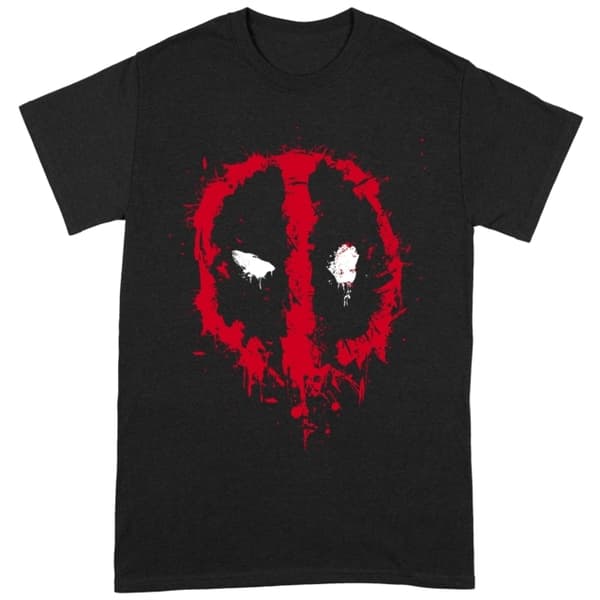 Deadpool: Splat Face X Large Black T-Shirt