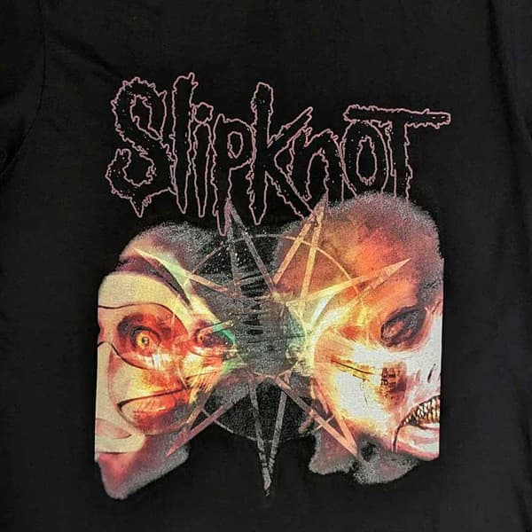 Slipknot T Shirt 2 Faces Band Logo Official Unisex Black