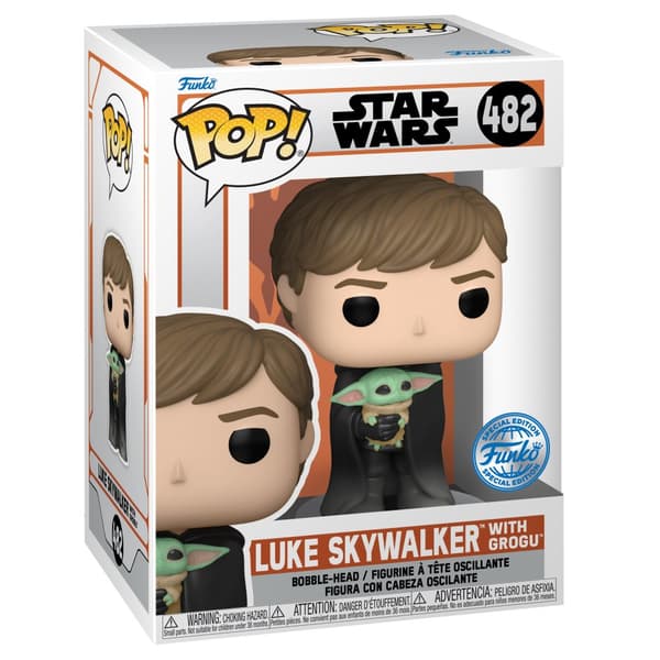 Funko Pop! & Tee: Star Wars: The Mandalorian - Luke Skywalker with Grogu - M