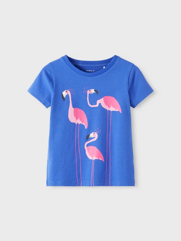 Name it Mini Blå Flamingo T-shirt, Storlek 98