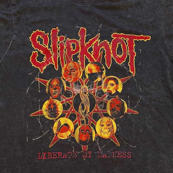 Slipknot Kids T Shirt Liberate Band Logo Official Black Dye Wash