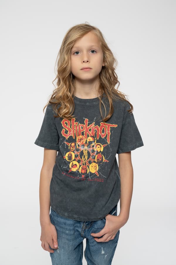 Slipknot Kids T Shirt Liberate Band Logo Official Black Dye Wash