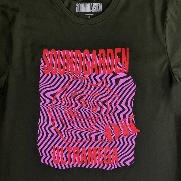 Soundgarden T Shirt Ultramega OK Band Logo Official Unisex Green