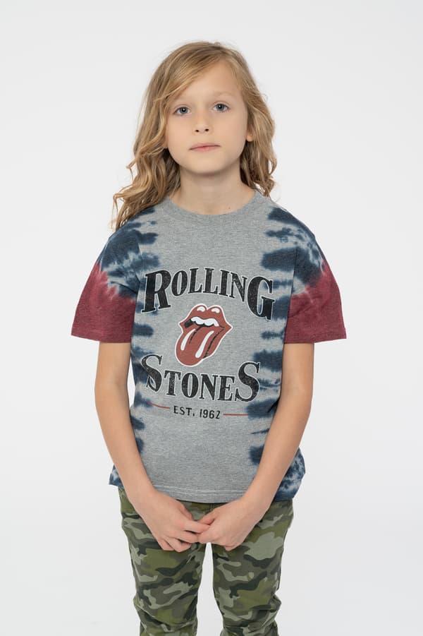 The Rolling Stones Kids T Shirt Satisfaction Band Logo Official Grey Dye Wash