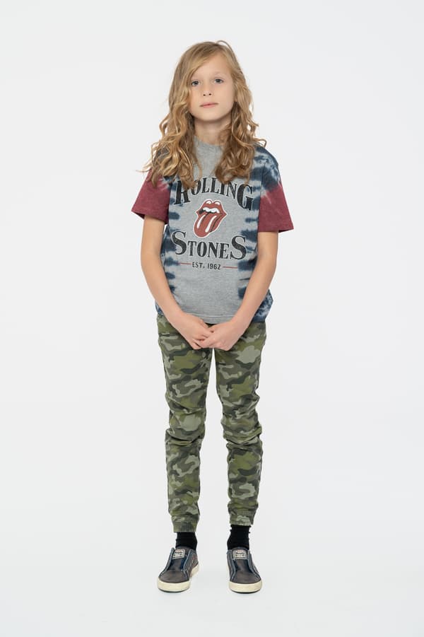 The Rolling Stones Kids T Shirt Satisfaction Band Logo Official Grey Dye Wash