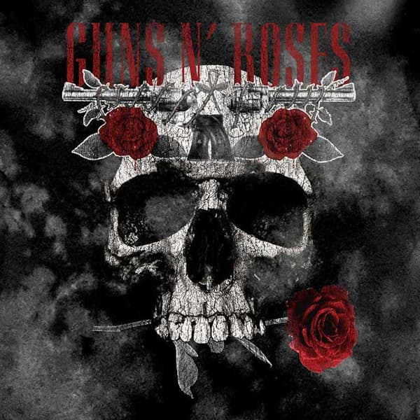 Guns N' Roses Kids T Shirt Flower Skull Band Logo Official Grey Dye Wash